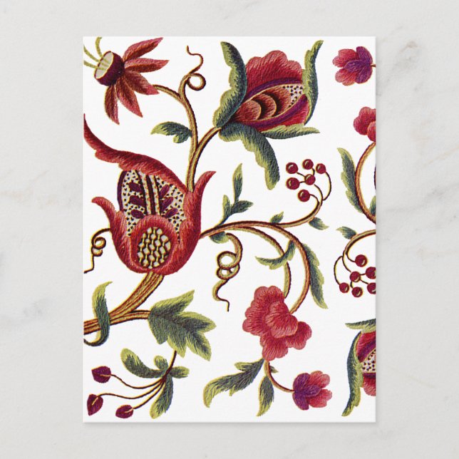 Postal Jacobean Embroidery (Anverso)