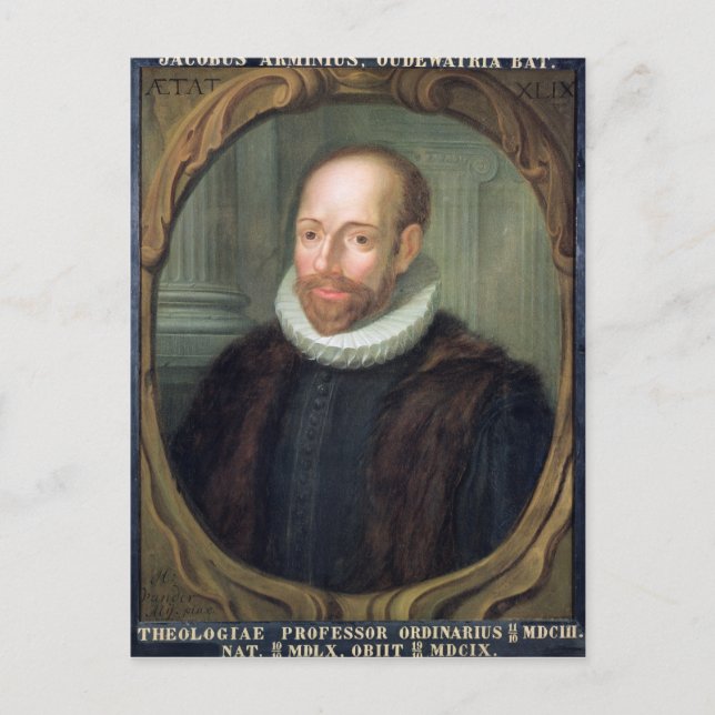 Postal Jacobus Arminius, Profesor de Teología (Anverso)