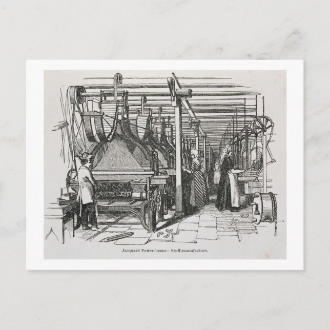 Postal Jacquard Power Looms (grabación) (Anverso)