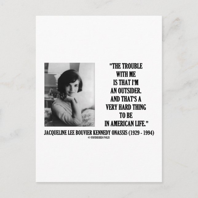 Postal Jacqueline Kennedy Problema Conmigo Cita Externa (Anverso)