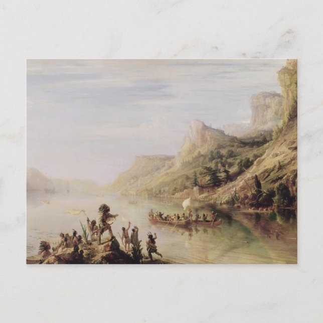 Postal Jacques Cartier descubriendo el San Lorenzo (Anverso)