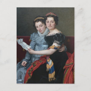 Postal Jacques David-Sisters Zenaide, Charlotte-Bonaparte