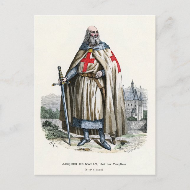 Postal Jacques de Molay - Knight Templar (Anverso)