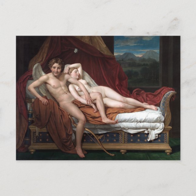 Postal Jacques-Louis David Cupid y Psyche (Anverso)