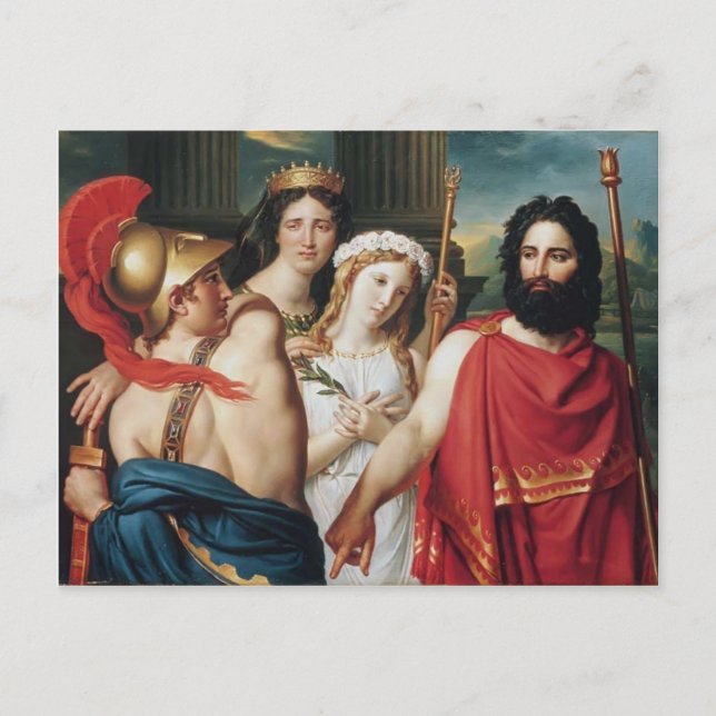 Postal Jacques-Louis David- La ira de Aquiles (Anverso)