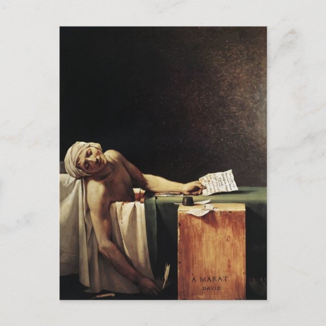 Postal Jacques-Louis David- La muerte de Marat (Anverso)