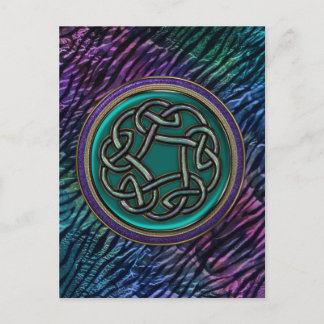 Postal Jade Green Metalizado nudo celta
