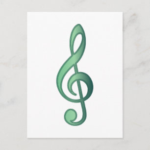 Postal Jade Green Treble Clef