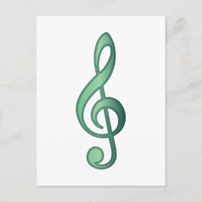 Postal Jade Green Treble Clef (Anverso)