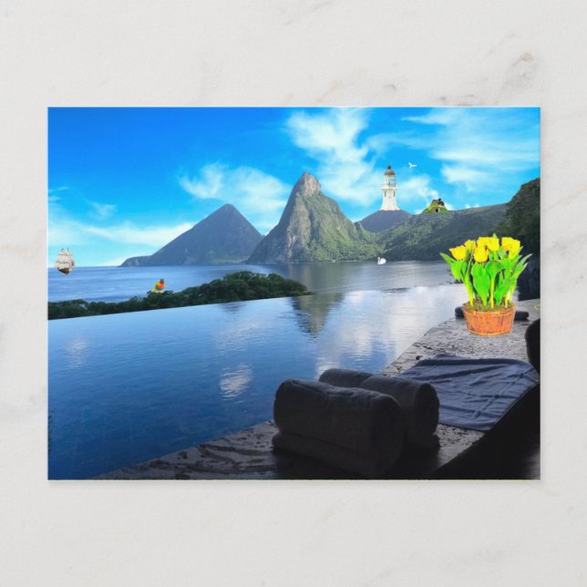 Postal Jade Mountain Resort Postcard (Anverso)