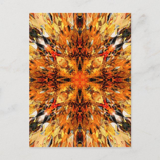 Postal Jagged Naranja Mandala (Anverso)