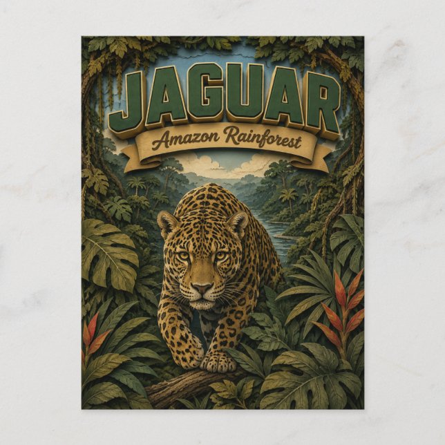 Postal Jaguar Amazon Rainforest POPCUT (Anverso)