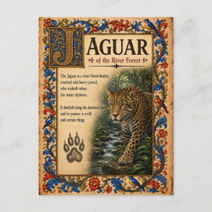 Postal Jaguar, Arte de Bestiario Medieval