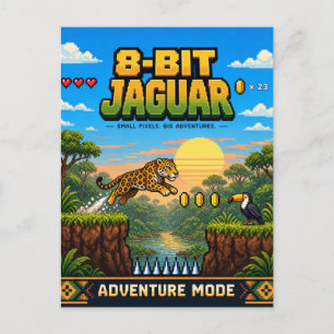 Postal Jaguar, Arte de Pixel Retro de 8 Bits