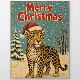 Postal Jaguar Bosque Desnudo Animal Navidad