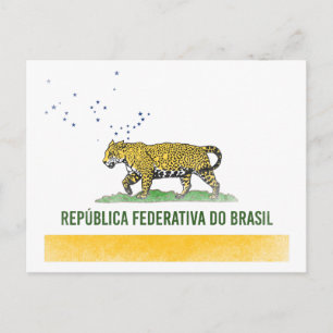Postal Jaguar brasileño - Bandera brasileña de California