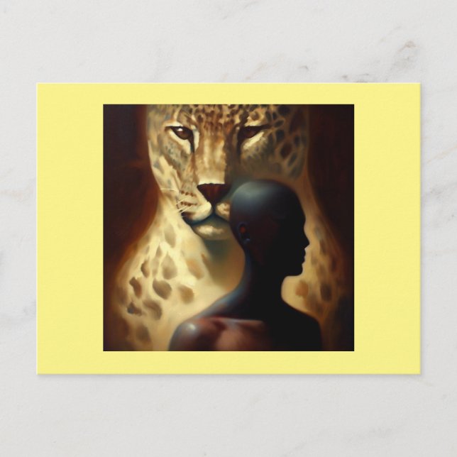Postal Jaguar de animales espirituales 1 (Anverso)
