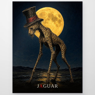 Postal Jaguar gótico Sombrero gótico Surrealista
