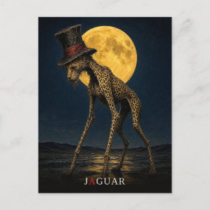Postal Jaguar gótico Sombrero gótico Surrealista