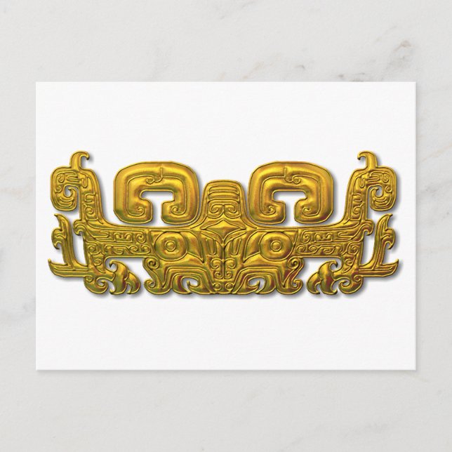 Postal Jaguar maya - oro (Anverso)