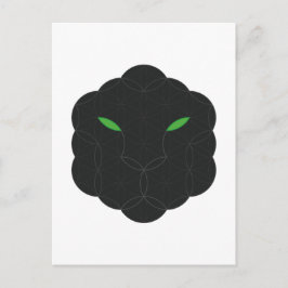 Postal Jaguar sagrado - Cara de la vida, negro.