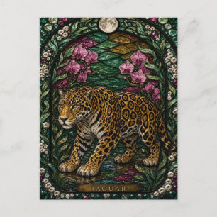 Postal Jaguar Selva Río Illumina Vidrio Emplomado