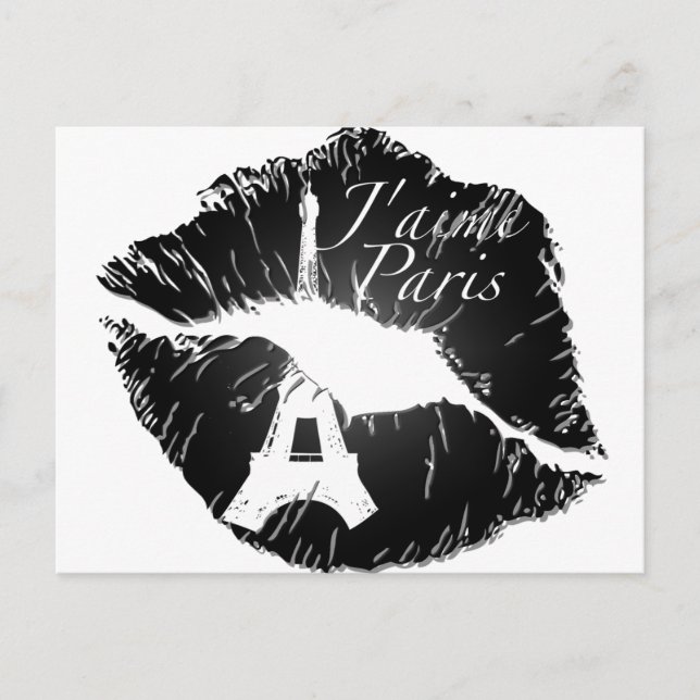 Postal J'aime Paris Lips (Anverso)