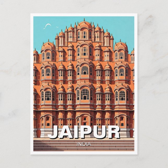Postal Jaipur Hawa Mahal Souvenir (Anverso)