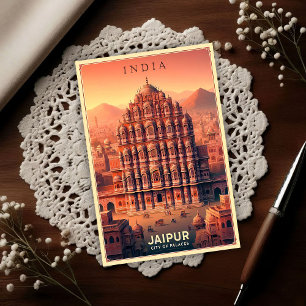 Postal Jaipur India - Ciudad de los Palacios Viaje Vintag