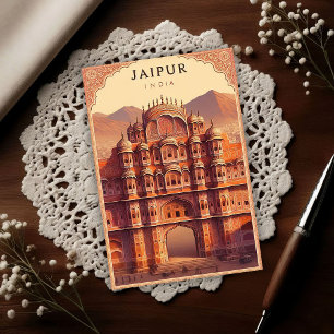 Postal Jaipur India - Ciudad de Palacios Viaje Antiguo 
