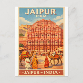 Postal Jaipur, India, con un clásico retro