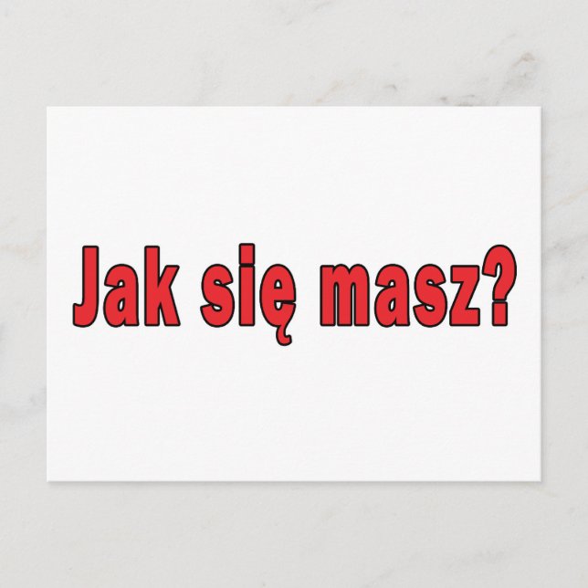 Postal ¿jak sie masz? - Cómo estás (Anverso)