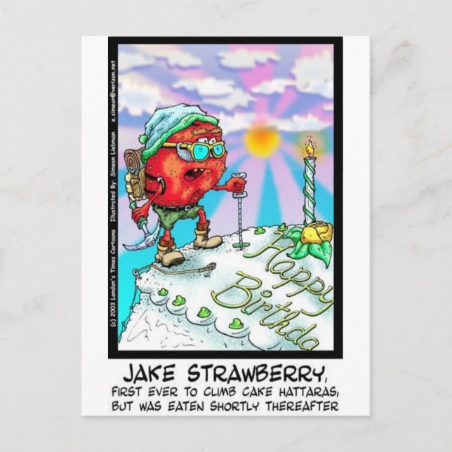 Postal Jake Strawberry Gracioso Regalos de postres y enla (Anverso)