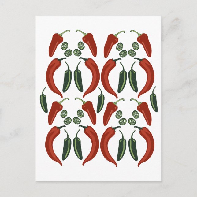 Postal Jalapeño Chile Peppers Pattern Art (Anverso)
