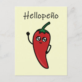 Postal jalapeño/hellopeño divertido juego de palabras par