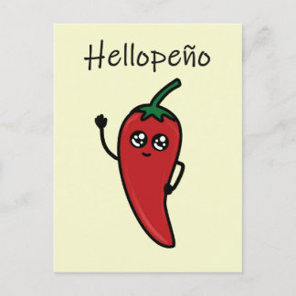 Postal jalapeño/hellopeño divertido juego de palabras par