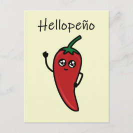 Postal jalapeño/hellopeño divertido juego de palabras par