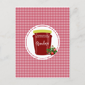 Postal Jam Red and White Gingham Editable