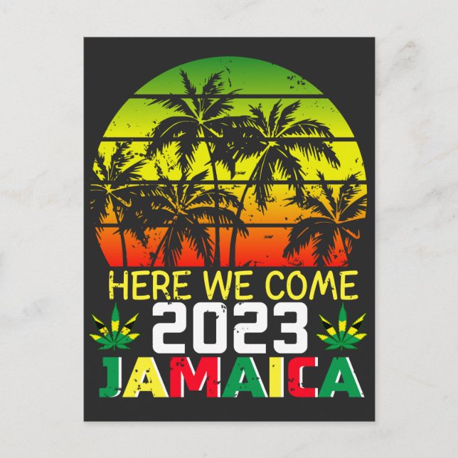 Postal Jamaica 2023 Aquí Vinimos (Anverso)