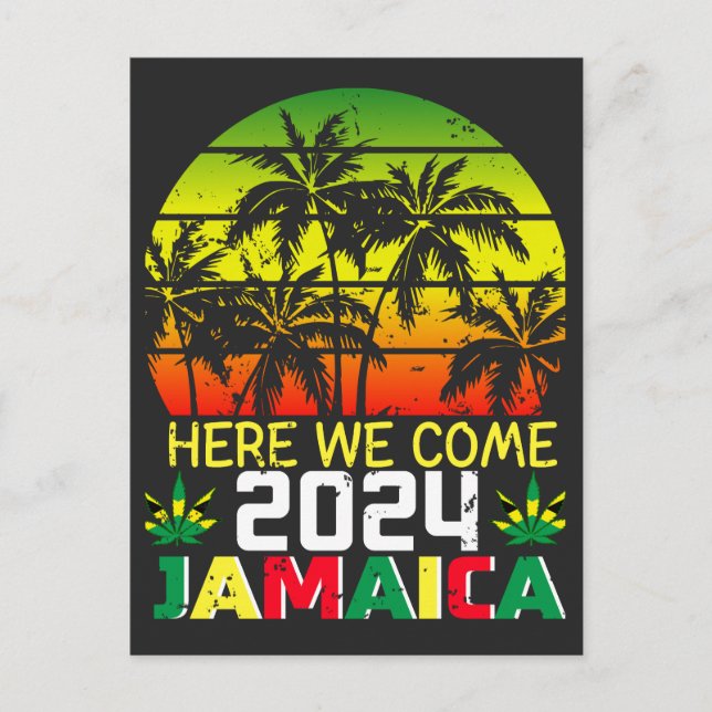 Postal Jamaica 2024 Aquí Venimos (Anverso)