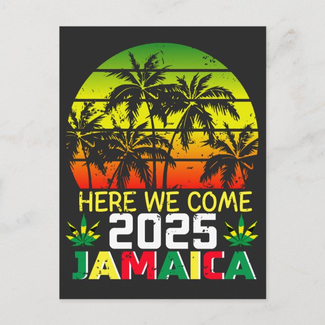 Postal Jamaica 2025 Aquí Vamos (Anverso)