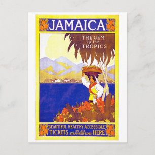 Postal Jamaica Gem of the Tropics Vintage Travel Poster