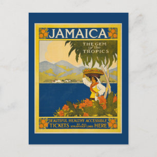 Postal Jamaica - Gema de los trópicos (afiche de época)