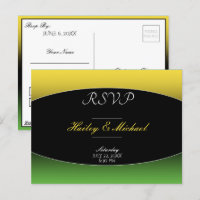 Jamaica Green Gold Caribbean Elegant Wedding RSVP