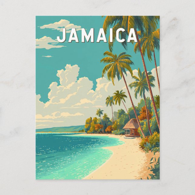 Postal Jamaica Illustration Travel Art Vintage (Anverso)