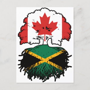 Postal Jamaica Jamaican Bandera de raíces de árbol canadi