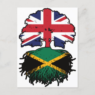 Postal Jamaica Jamaican British UK Tree Roots Flag Bander