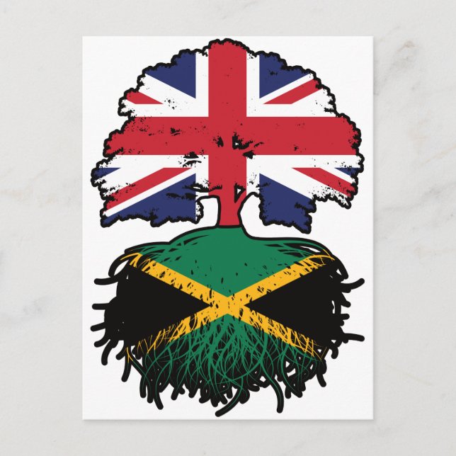 Postal Jamaica Jamaican British UK Tree Roots Flag Bander (Anverso)