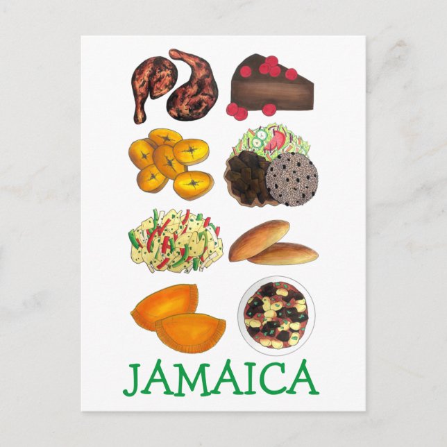 Postal JAMAICA Jamaican Foods Caribbean Island Cuisine (Anverso)