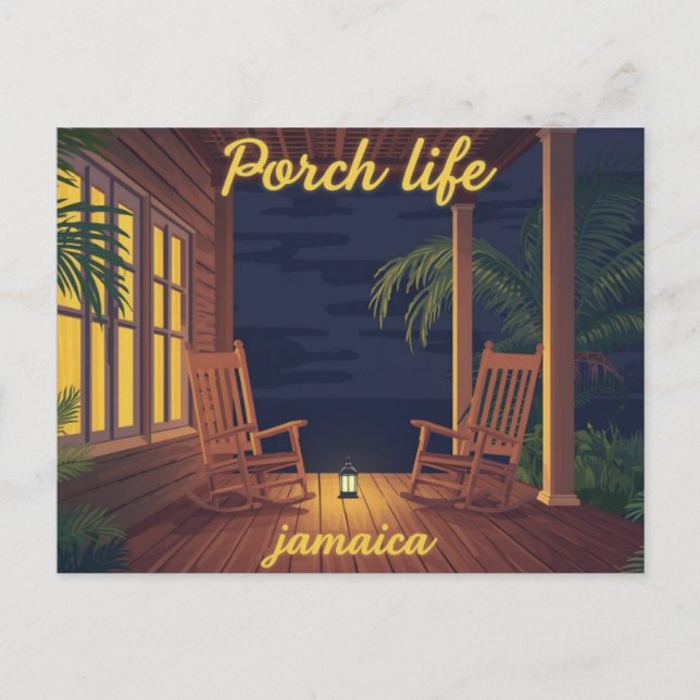 Postal Jamaica Porch life evening  (Anverso)